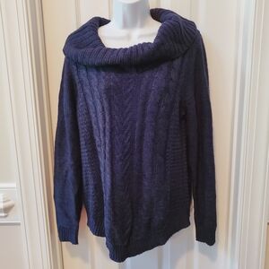 Deep Blue Ultra Soft Cowl Neck Sweater
